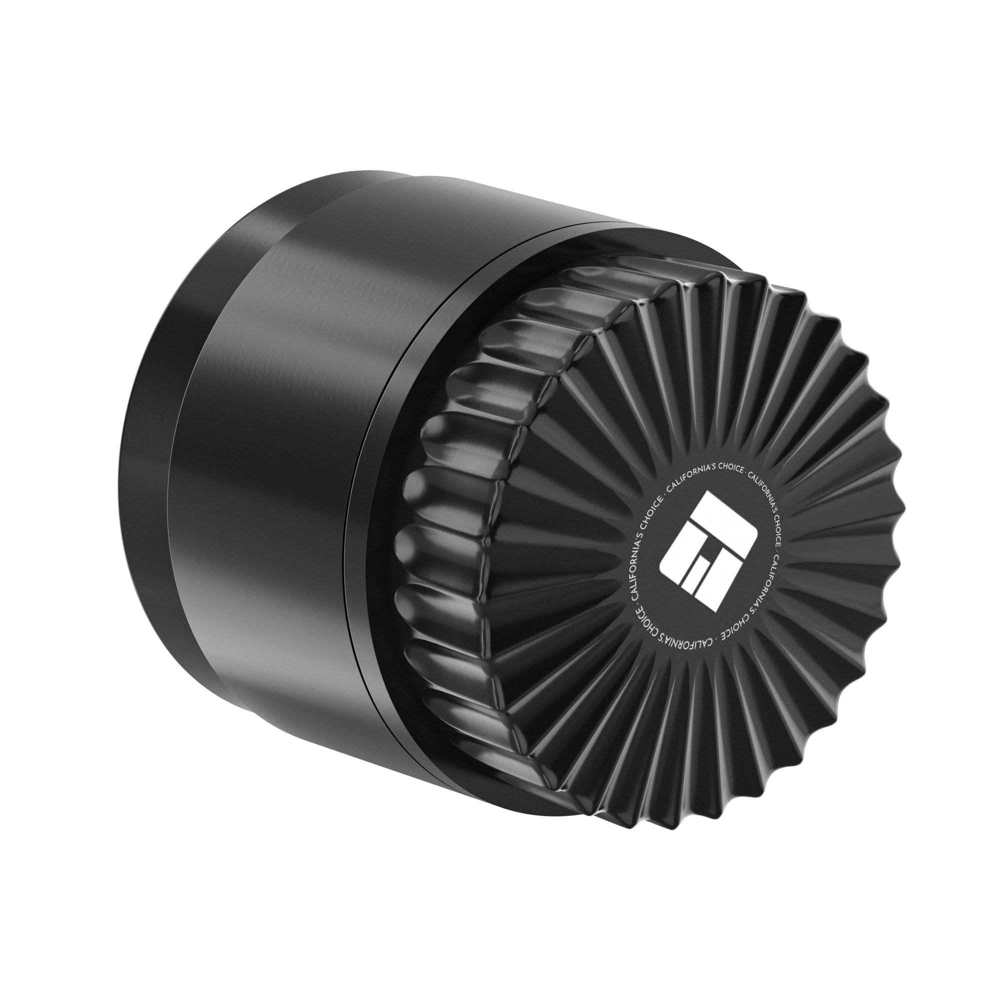 Premium Toothless Ceramic Grinder Calabasas Schwarz | Zahnlos | Nano-Keramik Beschichtung | 5 – teilig | Blüten (Flower) Mühle (Mill) | Inkl. Storage Deckel & Feinsieb (Schwarz) | California's Choice