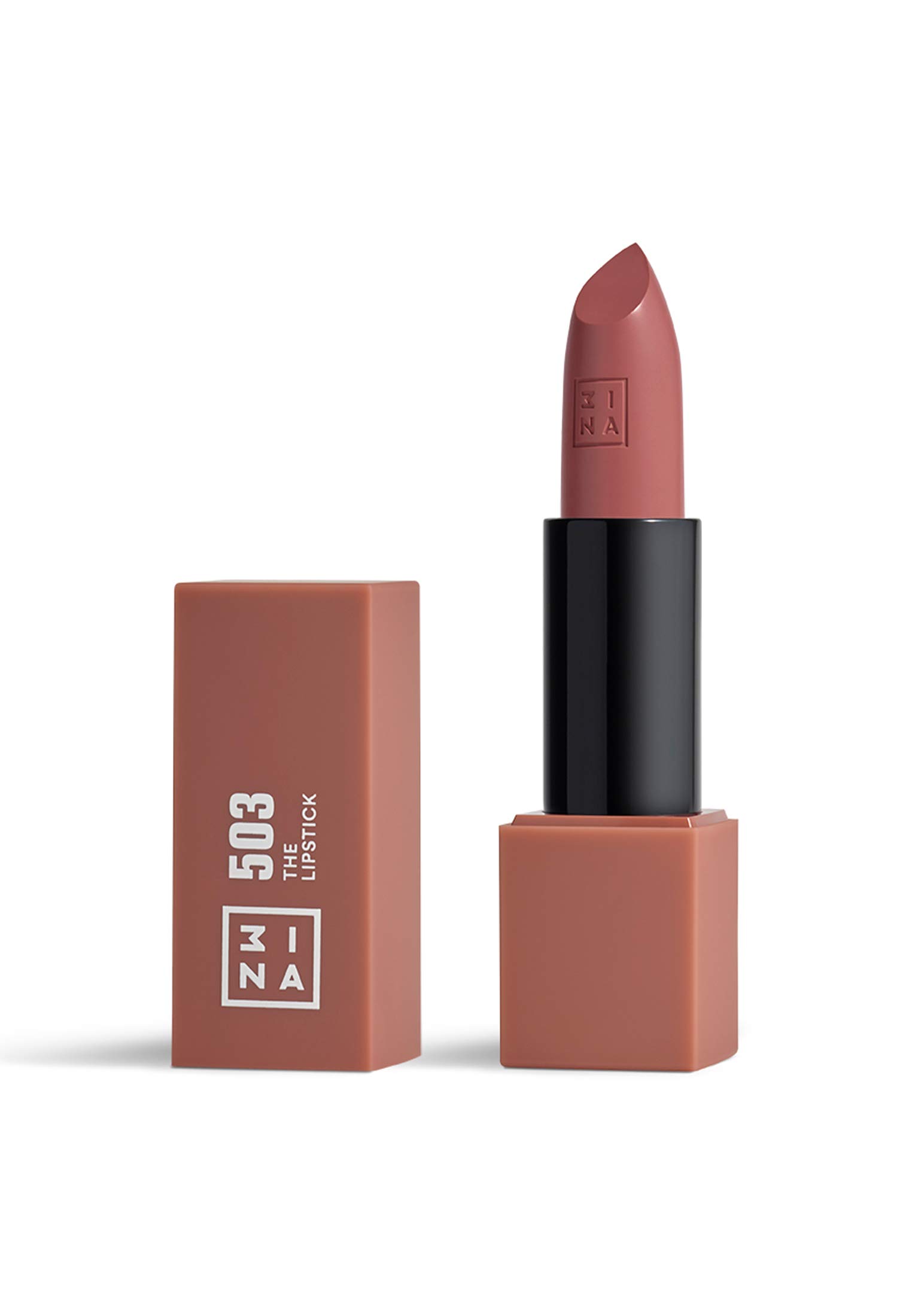 3INAThe Lipstick 503 - Outstanding Shade Selection - Matte And Shiny Finishes - Highly Pigmented And Comfortable - Vegan And Cruelty Free Formula - Moisturizes The Lips - Nude Pink - 0.16 Oz
