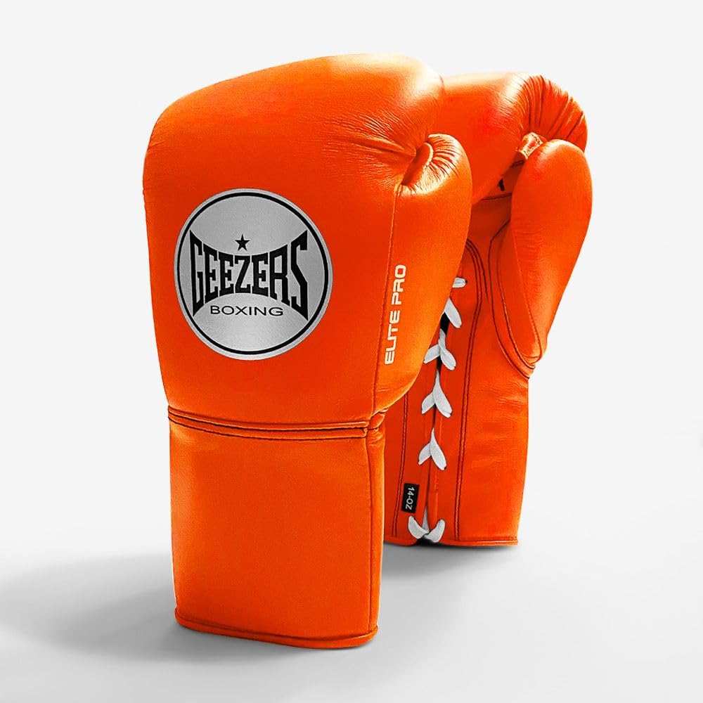 Geezers Boxing Elite Pro 2.0 Lace Up Sparring/Training Gloves - Mens, Womens Boxing Laced Gloves - Sparring gloves - Ideal for Heavy Duty Punch Bags (Lumi Orange, 12oz) โ image 1