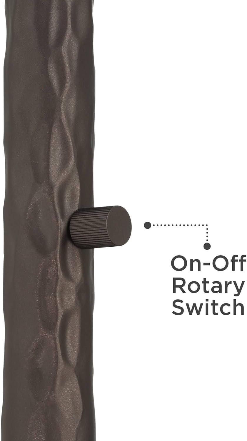 Franklin Iron Works Tucson 71 1/4" H Hammered Bronze Alabaster Glass Torchiere Floor Lamp