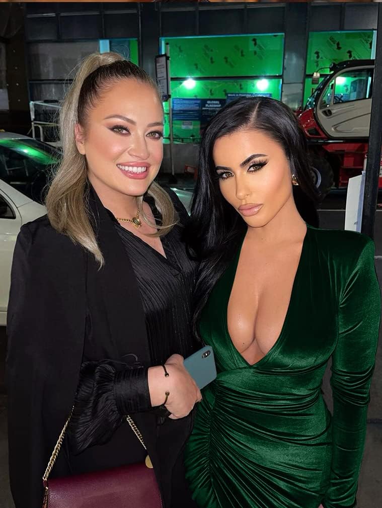 YMDUCH Women's Sexy Long Sleeve V Neck Ruched Bodycon Wrap Cocktail Club Mini Dress - Image 6