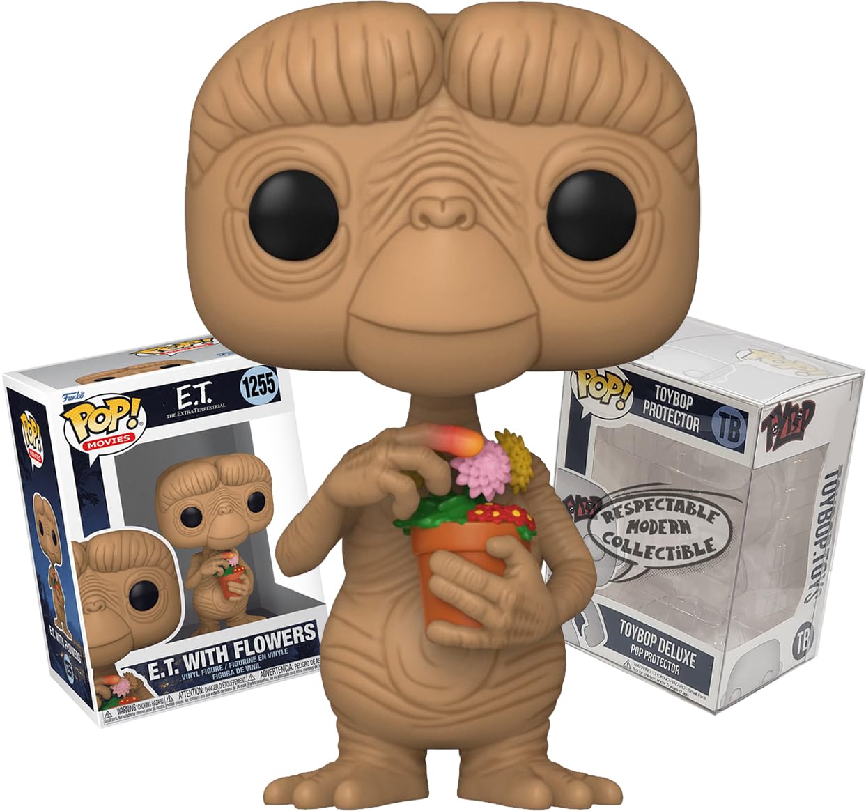 E.T. The Extra-Terrestrial with Glowing Fingertip and Flowers + ToyBop Protector: 40th An…