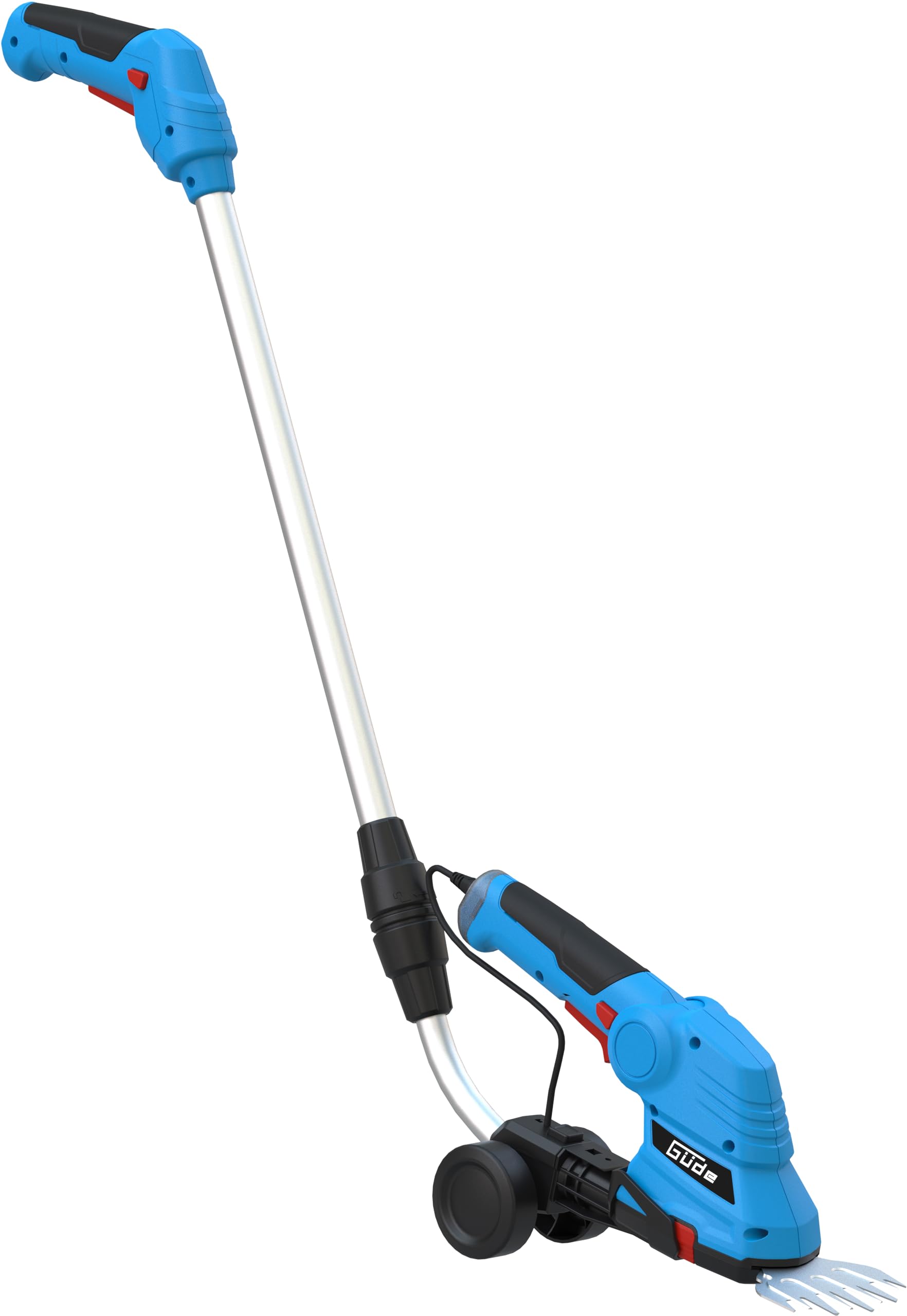 Güde Kit per la cura del giardino a batteria GPS 7,2 V-1.5 agli ioni di litio (batteria integrata 7,2 V/1,5 Ah, TÜV/GS, accessorio per cesoie per siepi e cespugli, prolunga telescopica con telaio,