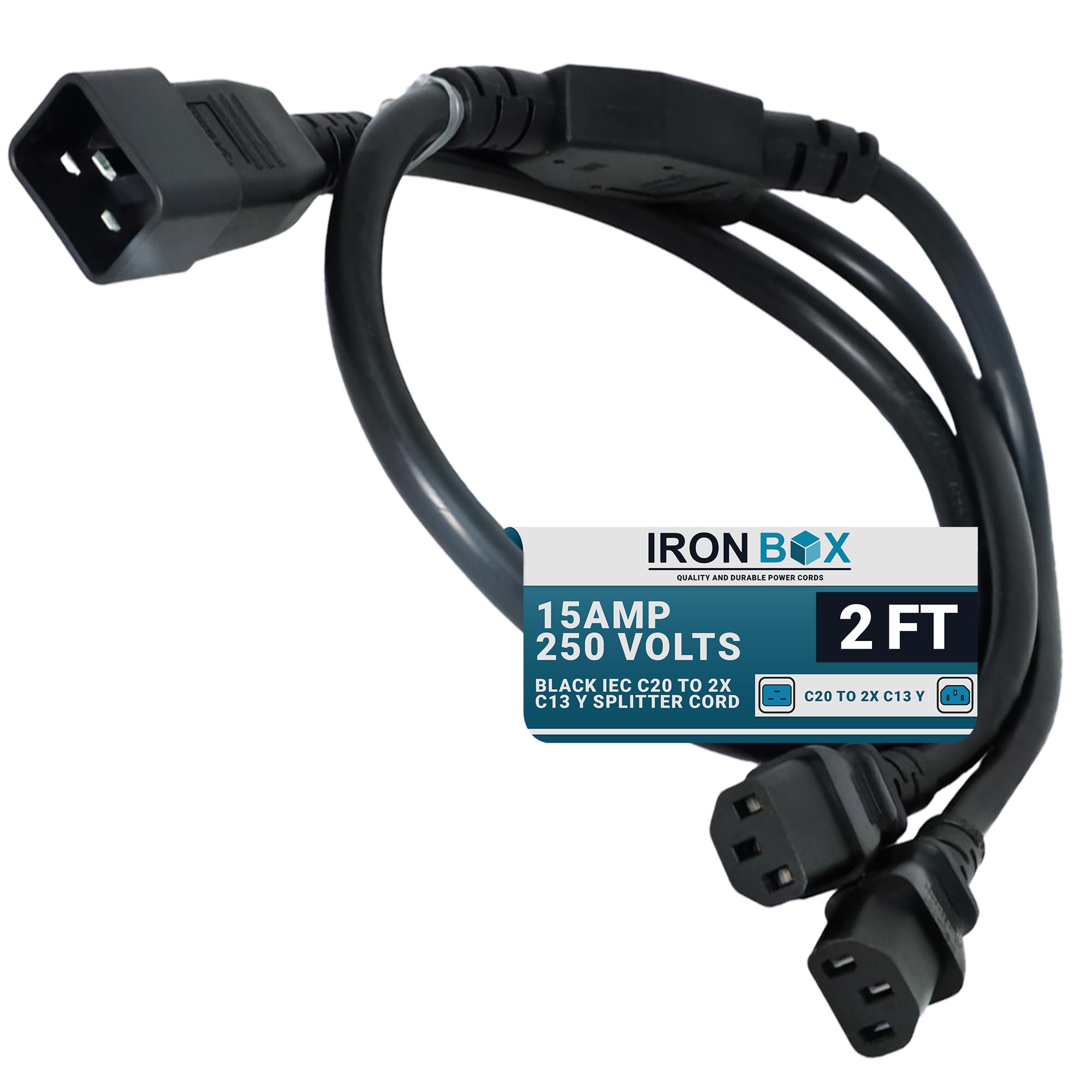 Amazon.com: IronBox Electric Black IEC C20 to 2X C13 Y Splitter