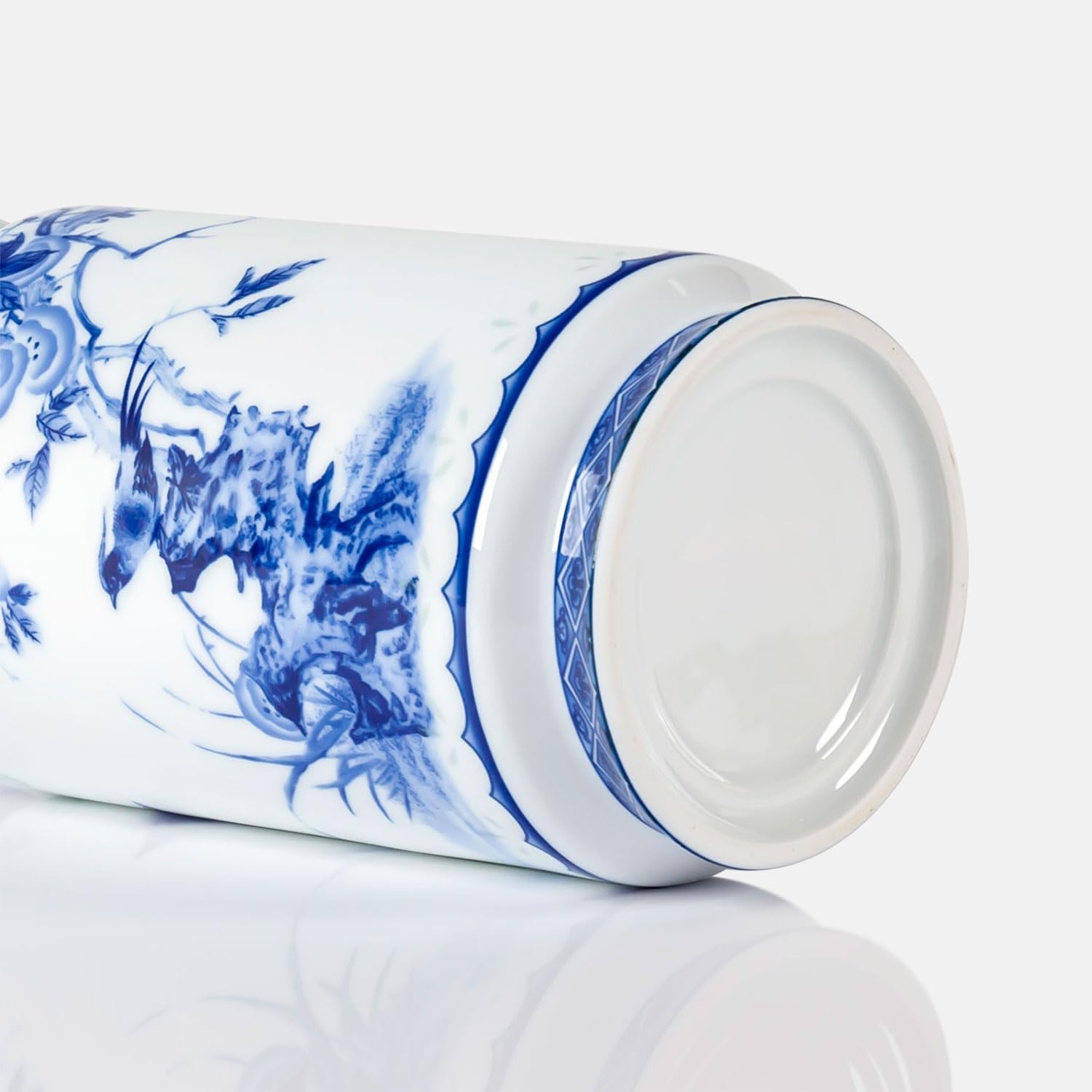 Qinlang 8.3 in Small Ceramic Vases for Flowers, Blue and White Flower Vase for Centerpieces