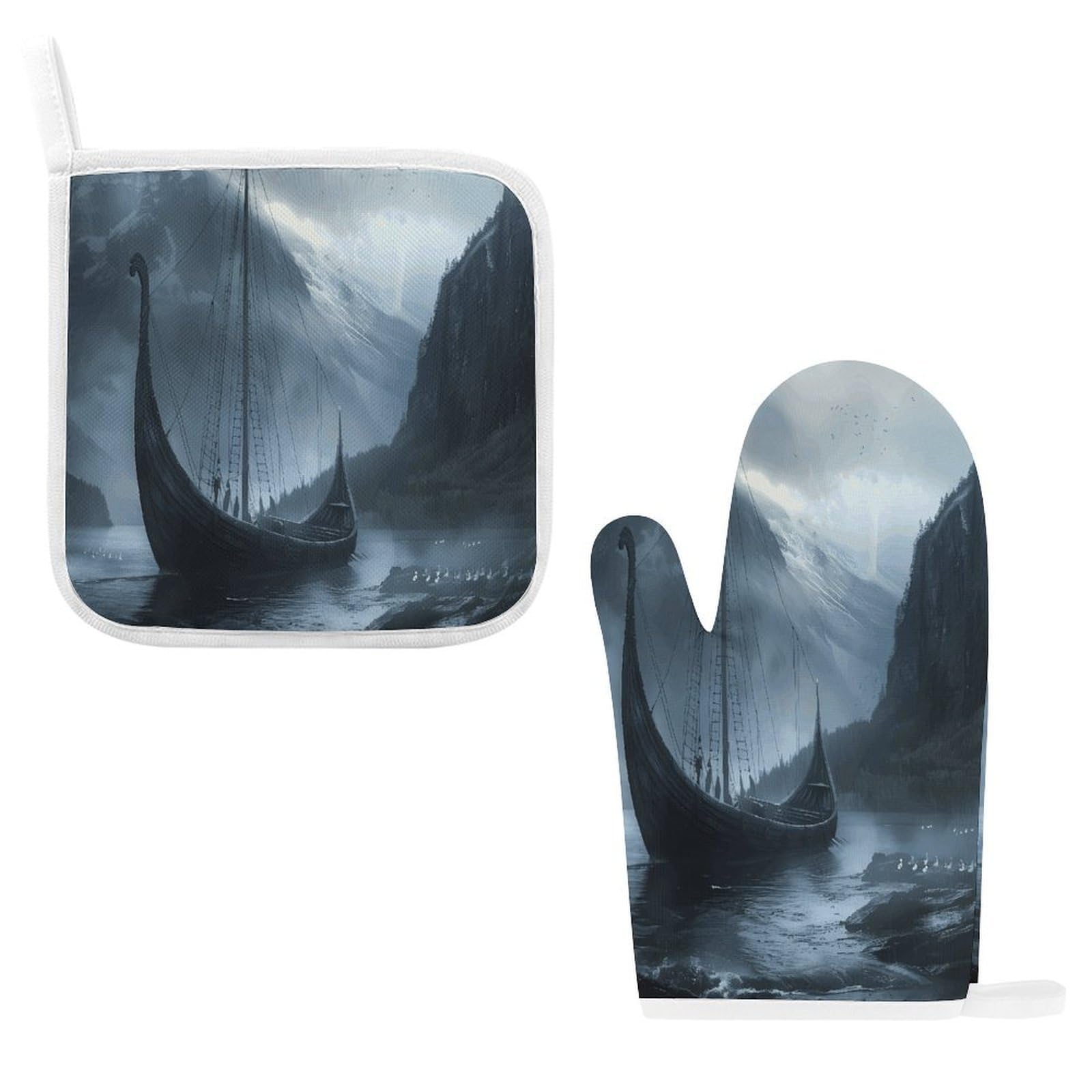 Fodpand Style Vikings Boat Oven Mitts And Pot Holders Sets