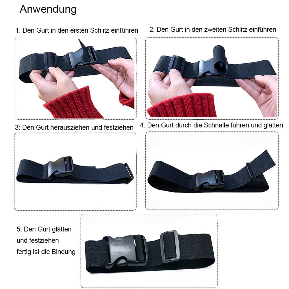 Aniyan 4 Stück gurtband mit Schnalle,kofferbänder mit Verstellbare Schnallen, für Fahrrad, Motorrad, Gepäckpakete, Camping (2M- 50mm)