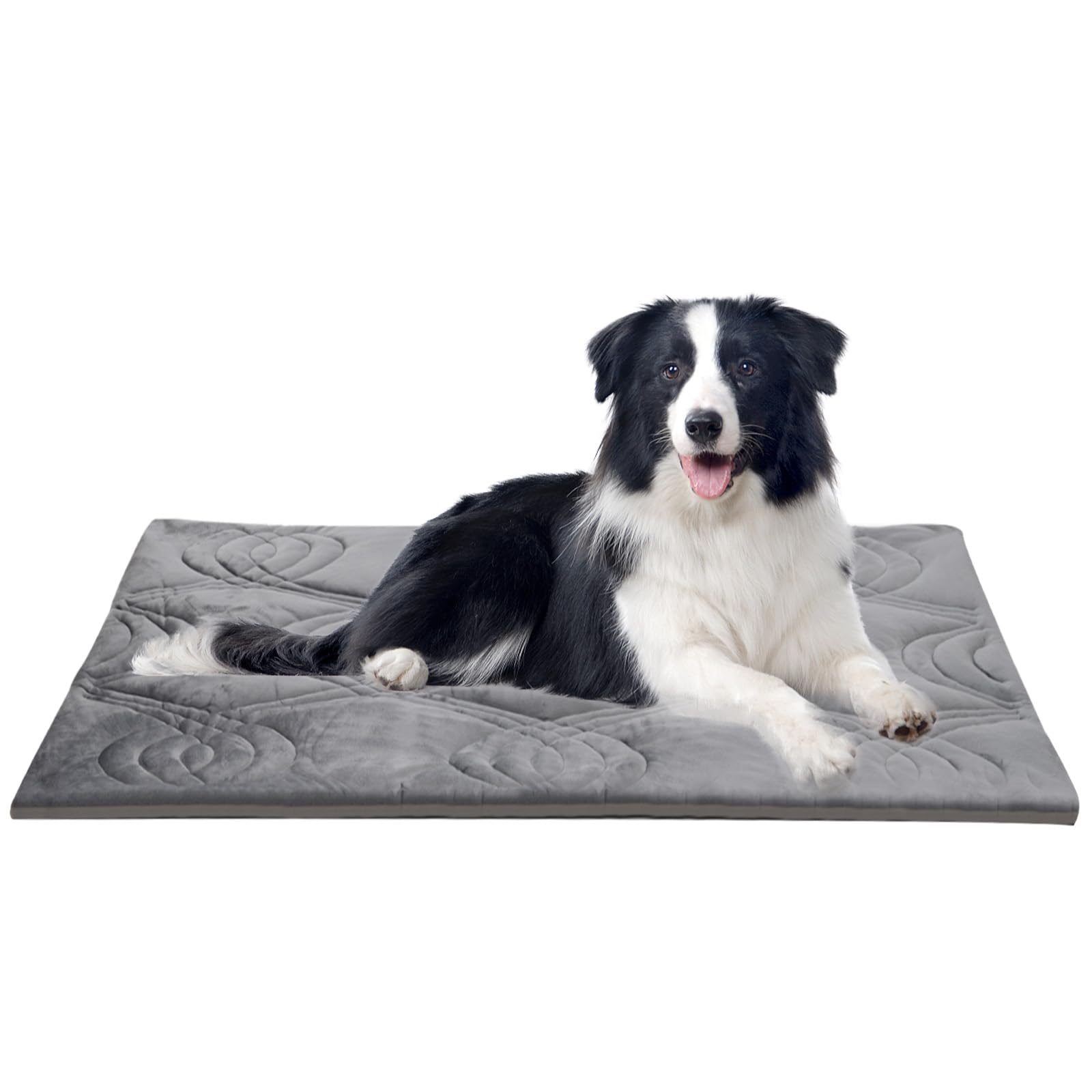 Thirdream Iced 2.0 Dog Self-Cooling Mat for Large Dog, 48"x28", Washable Summer Pet Cooling Pad for Crate Bed Kennels Sofa Floors Outdoor Portable Dark Grey