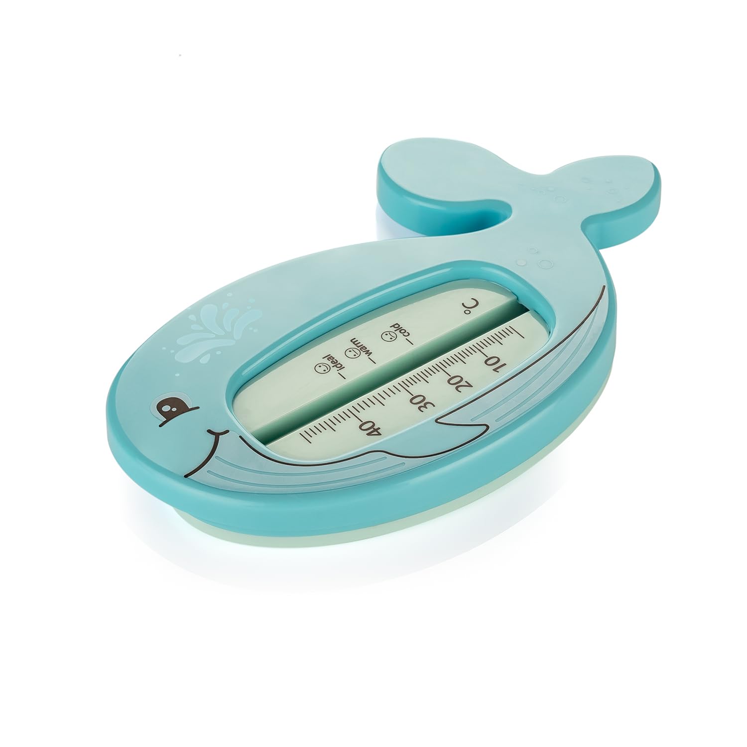 reer MyHappyBath Thermomètre de bain pour bébé en forme de baleine - Design mignon - Thermomètre de bain sans danger pour les enfants - Température de bain optimale pour la baignoire - Sans mercure -