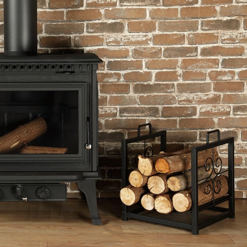 Firewood Holder Firewood Rack Heavy Duty Outdoor Firewood Holder Log Rack Wrought Iron Firewood Rack Indoor Decorative Wood Log Store,