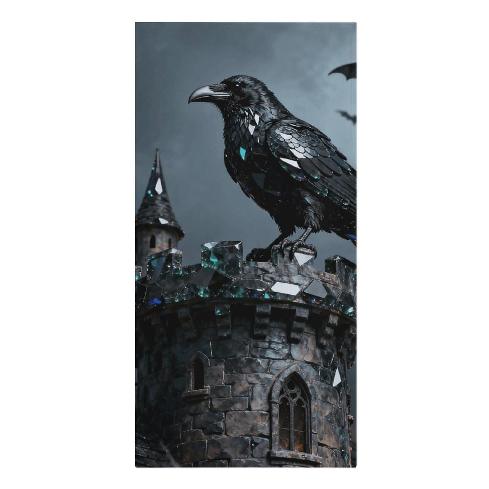 asbwuo Obsidian Raven Tower Beach Towels Extra Large Quick Dry Absorbent