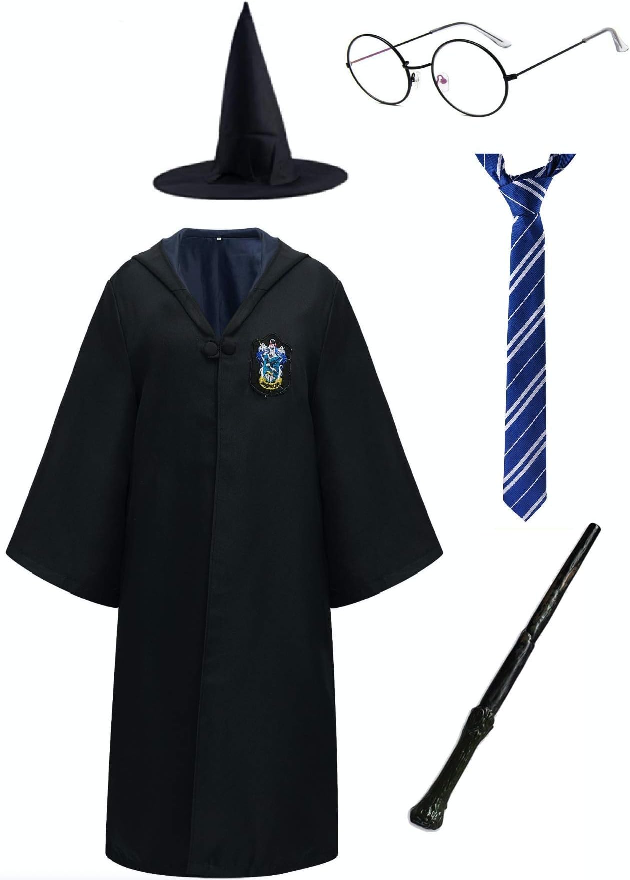 Magic Unisex Costume Robe Cape and Accessories Size 100-180 CM for Adults Kids Boys Girls and Teenagers