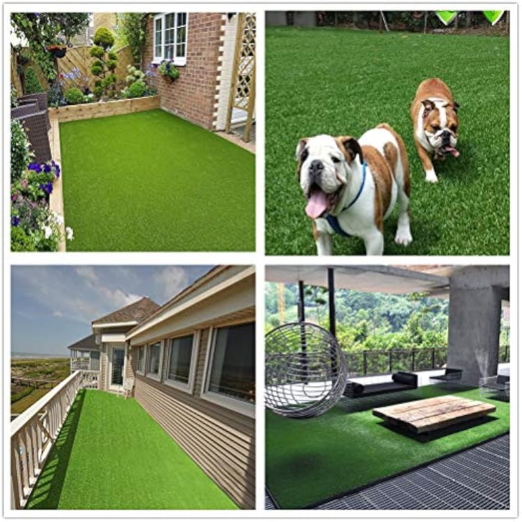 Deluxe Realistic Artificial Grass Turf 3FTX6FT,1.37 Thick 70 oz Face Weight Fake Grass, Indoor Outdoor Pet Faux Synthetic Grass Astro Rug Carpet for Garden Backyard Patio Balcony