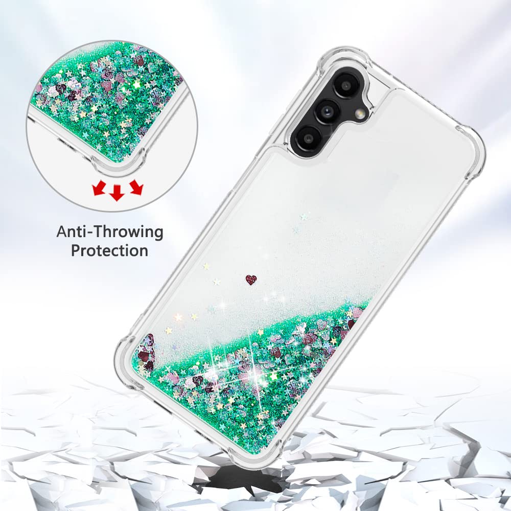 WFCKPQF Silicone Liquid Case Compatible with Galaxy A14 5G, Soft TPU Transparent Phone Case Anti Yellowing Shockproof Protective Case Glitter Floating Liquid Cover Compatible with Galaxy A14 5G