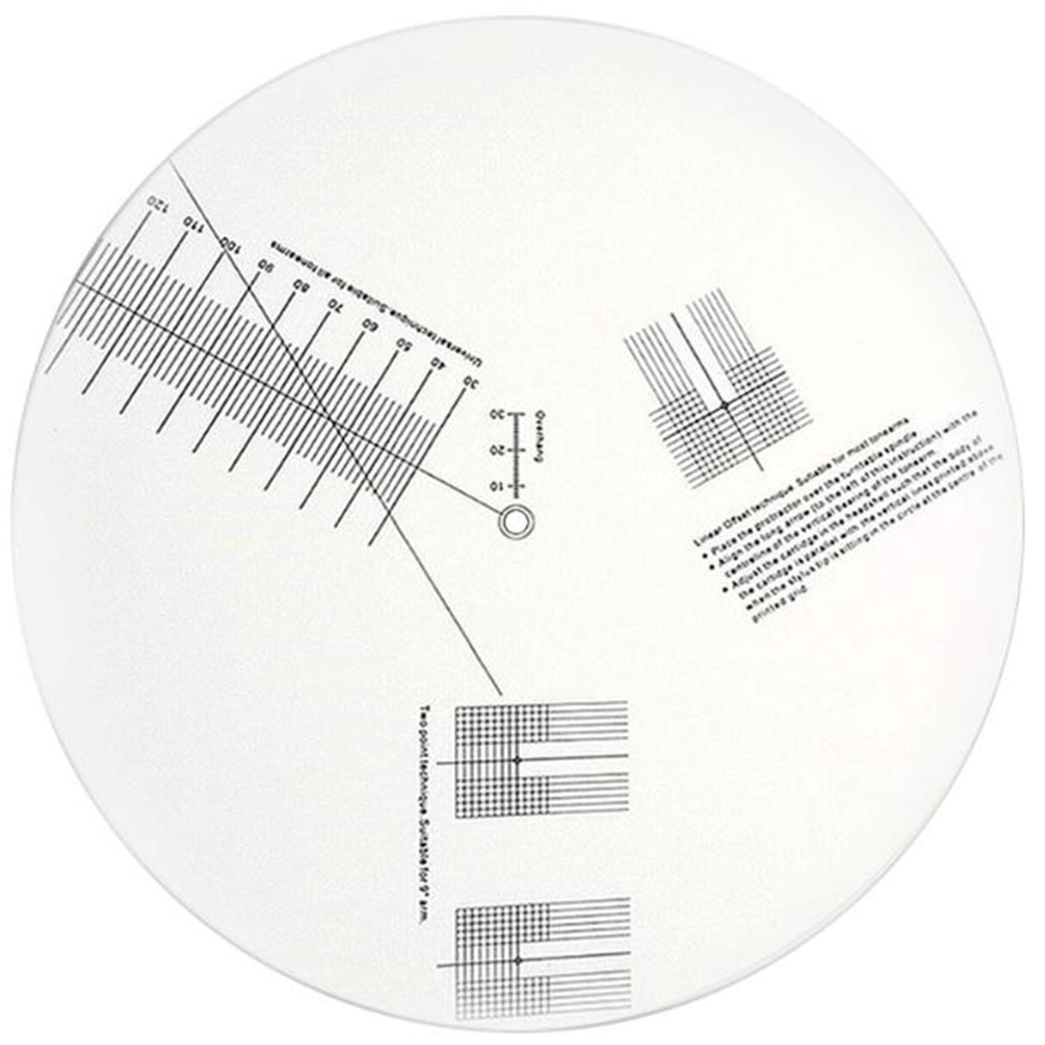 Orolotay Anti-Sliding LP Vinyl Record Pickup Calibration Plate Distance Gauge Protractor Adjustment Tool Ruler for Turntable