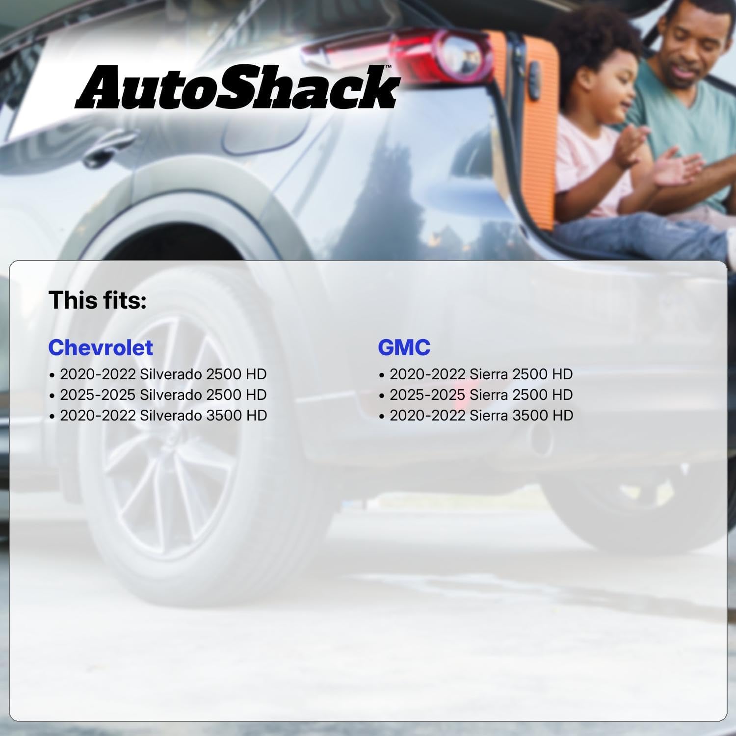 AutoShack Front Vented Drilled & Slotted E-Coated Brake Rotors + Ceramic Pads 6-PC Brake Kit Replacement for 2020-2022 Chevrolet Silverado 2500 HD 2025 GMC Sierra 2500 HD ShadowGuard 13.98" (355 mm)
