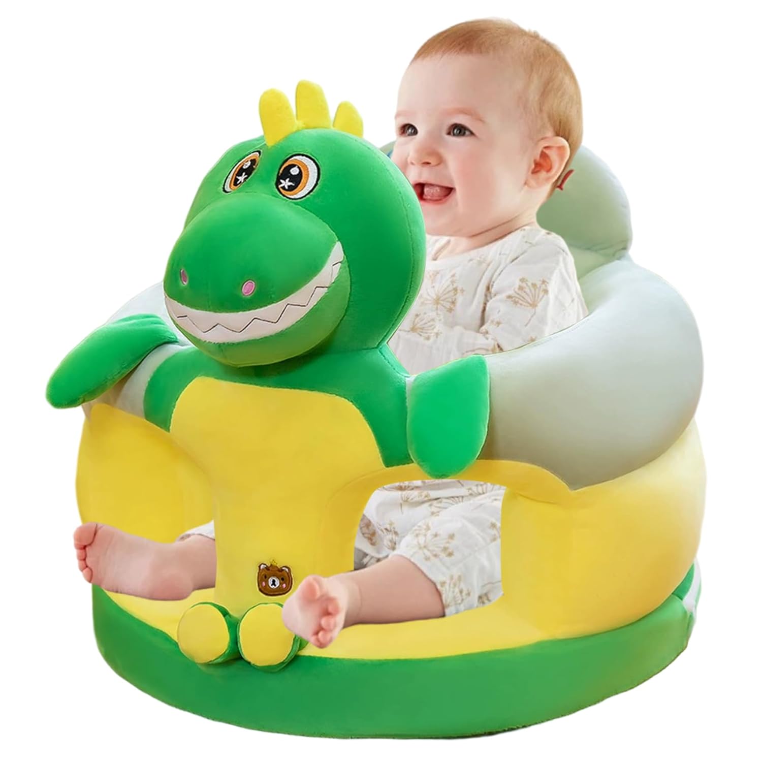Baby Sit Up Chair, Cute Cartoon Dinosaur Infant Sit Up Chair Plush Baby Sitting Support Sofa for Bedroom, Living Room, Nursery, Apartment Me Floor Seat for