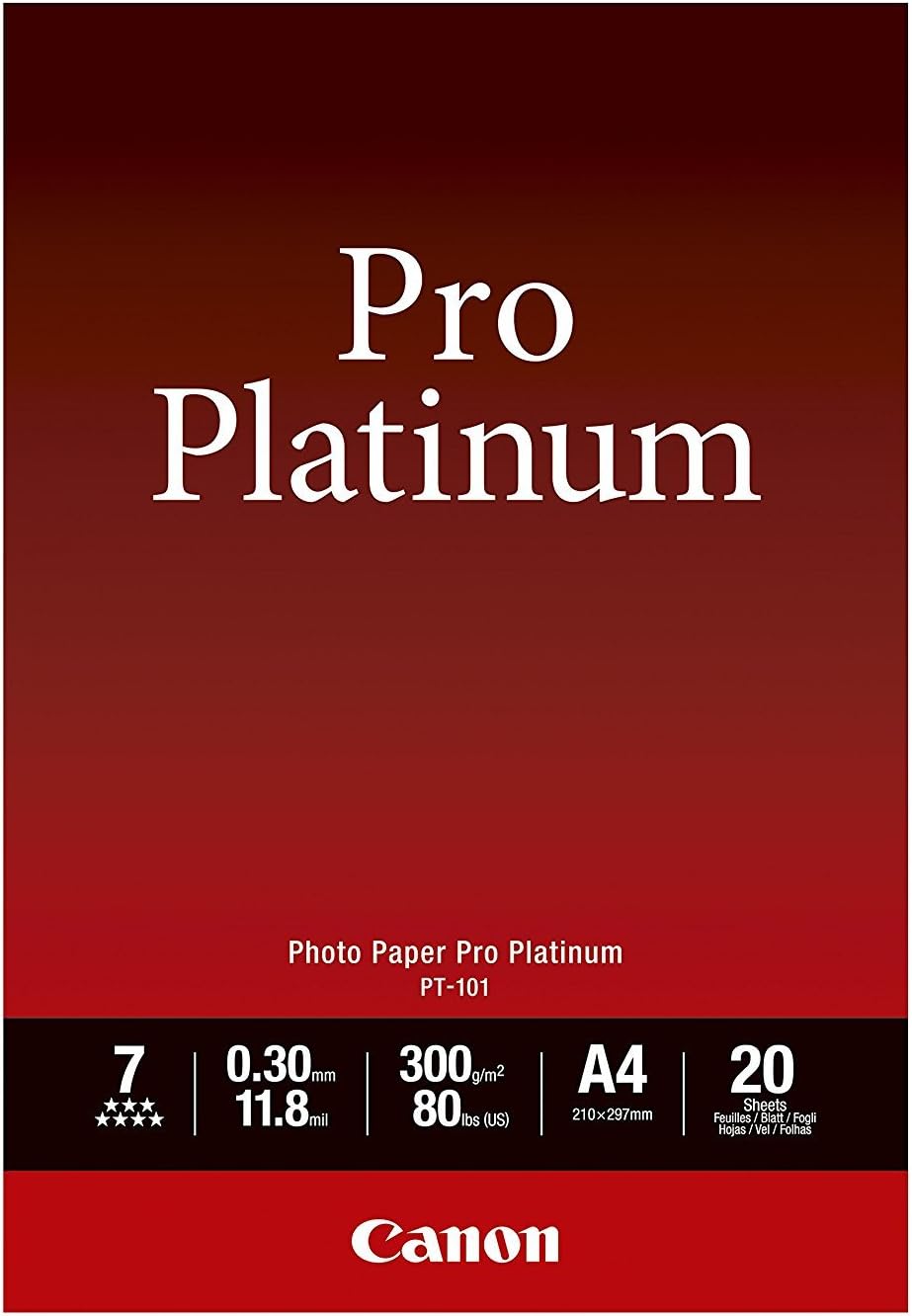 2768B016 PT-101 Photopaper A4 (Pack of 20), Black