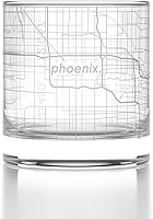 Vista 1 de Well Told Vaso de whisky grabado con mapa de Phoenix, Arizona Rocks, vaso de whisky antiguo (325ml, transparente), vaso de whisky grabado, regalos