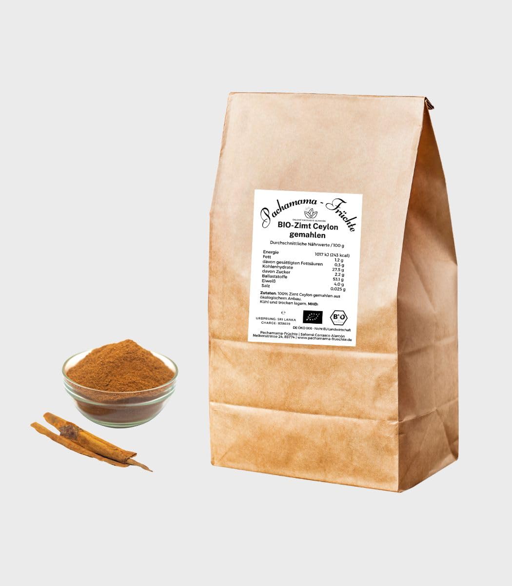 10 kg BIO Ceylon Zimt, 100% Gemahlene Zimt aus Sri Lanka, voll Geschmack mit niedrig Cumarin