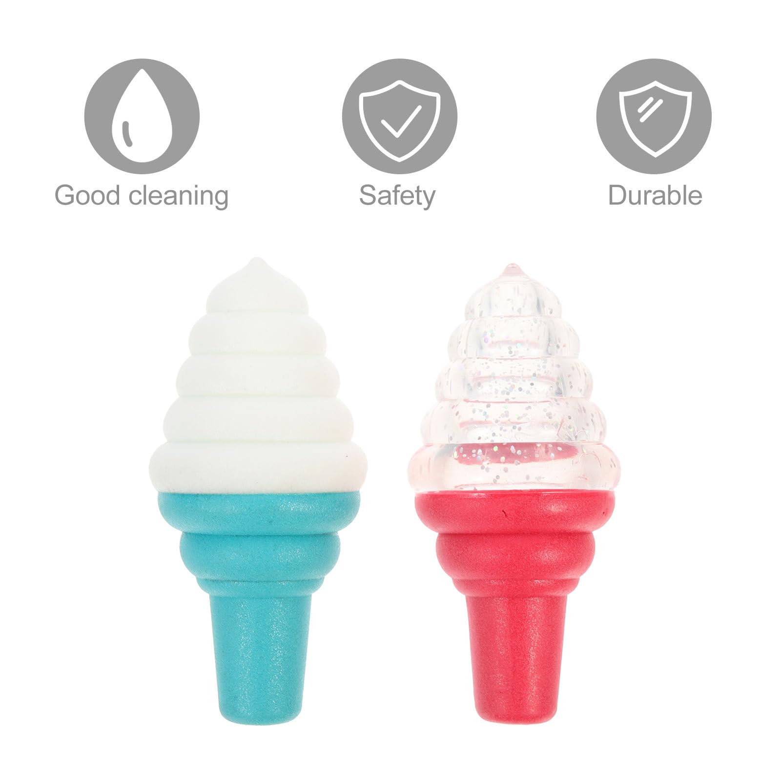 UKCOCO 2pcs Ice Cream Shaped Bite Resistant Pet Interactive Teething for Dogs Fun Creative Design for Indoor Squeaky Dog Chew for Pool Land Activities Random Color - Image 3