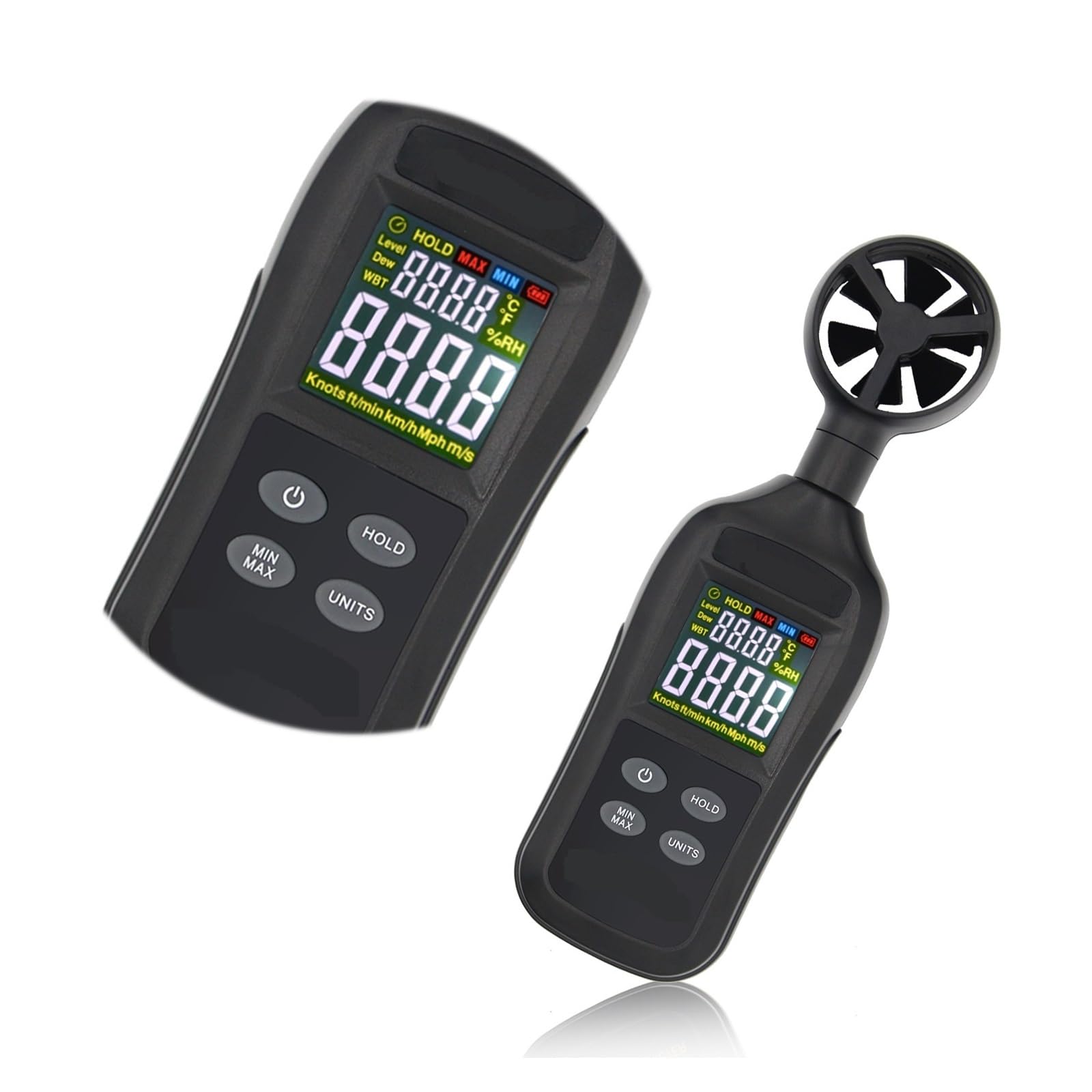 Anemómetro de mano Anemómetro Digital Probador De Anemómetro Anemómetro Precisión Portátil Mini Velocidad Del Viento Medición De La Temperatura Del Viento(Black)