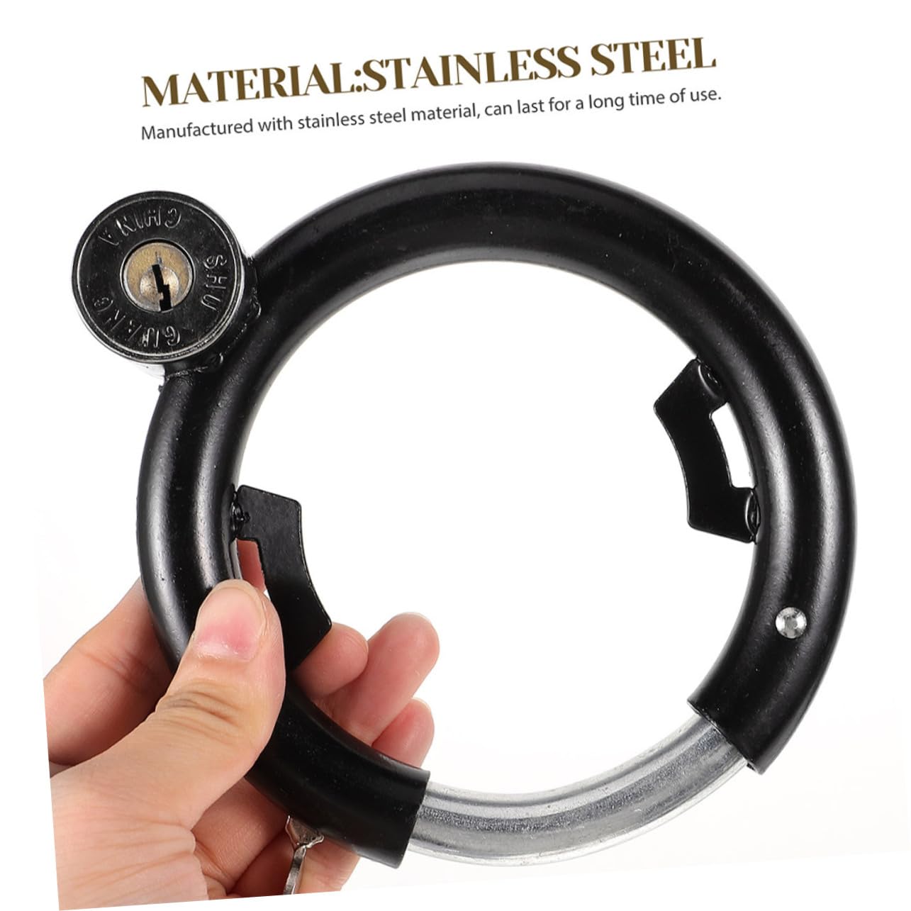 Lucchetto Bici Antifurto Cerchio, 3 Set, Acciaio Inox Nero | Mountain Bike e Scooter, Resistente All'usura e Antigraffio, Chiusura Portatile
