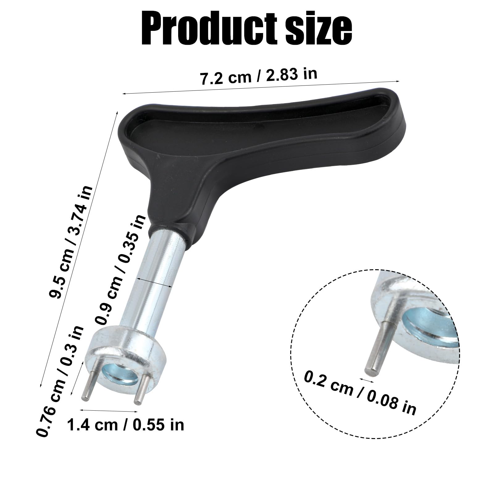 Spike Wrench for Golf Shoes, Iron Alloy Golf Shoes Replacement Spikes Tool with Comfortable Grip Golf Shoe Spike Softspikes Remover for Spike Shoes (Black)