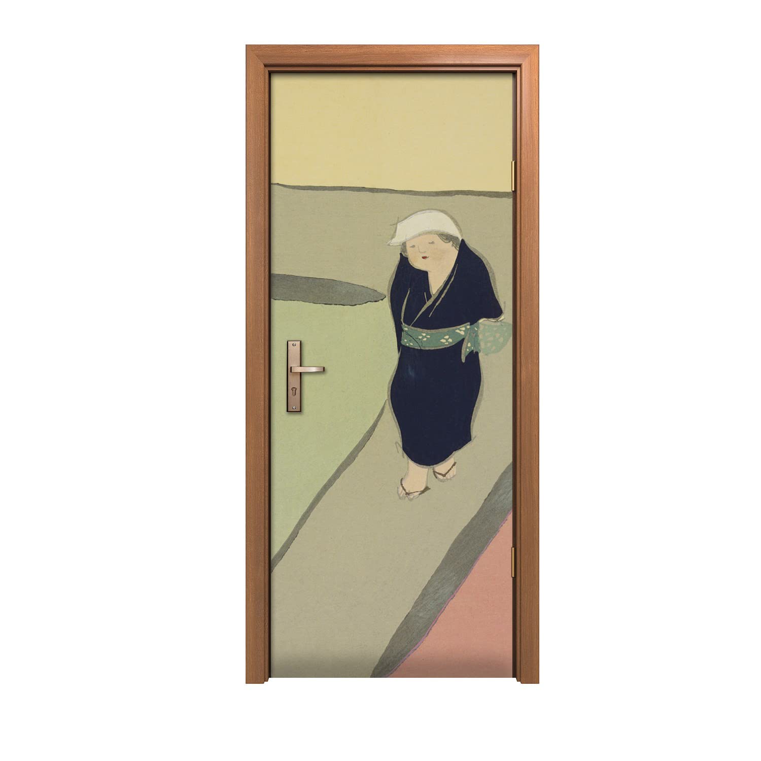 Autocollant de porte lavable 80x200cm revetement adhesif decoration murale d'interieur