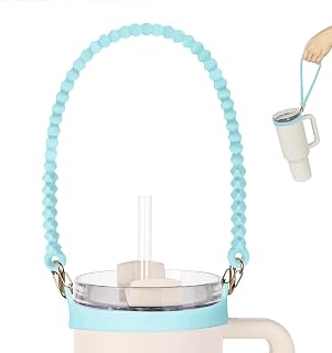 Water Bottle Handle - Soft and Durable Silicone Water Bottle Holder, Sling, Lanyard, Carrier with Strap - Fits Most 8-40oz Water Bottles - Compatible Stanley Cup Accessories