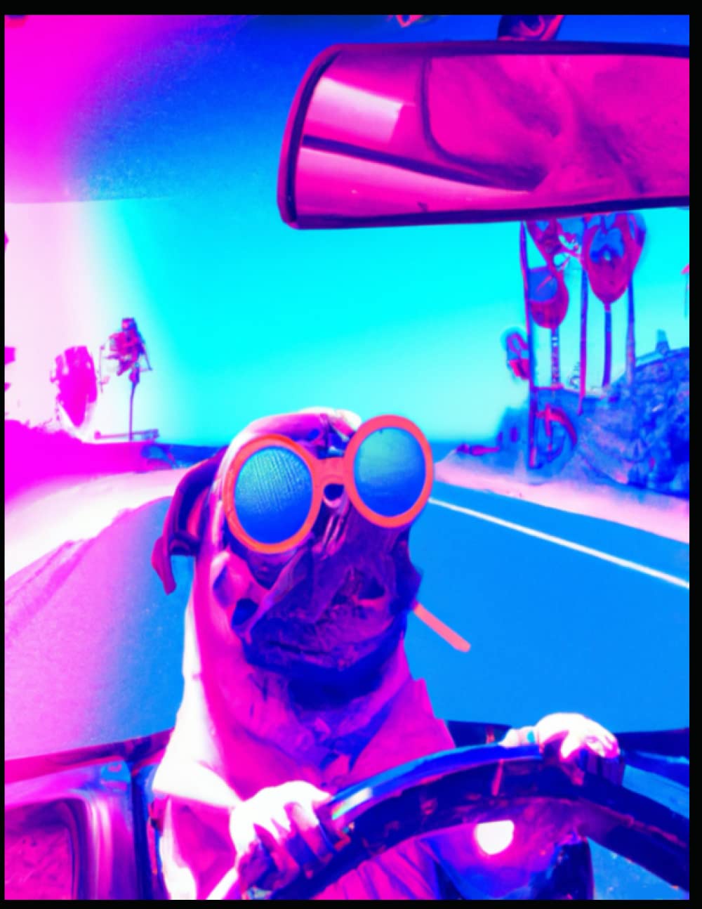 Pug Beach: A 100 Page, College Ruled 8.5x11" One Subject Notebook