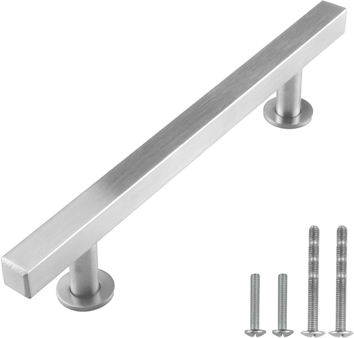 18-Series Brushed Nickel T Bar Handle Pull — 5 (128mm) Hole Centers, 7-1/2 Overall Length — 50 Pack Modern Kitchen Cabinet Door Drawer Hardware/Dresser