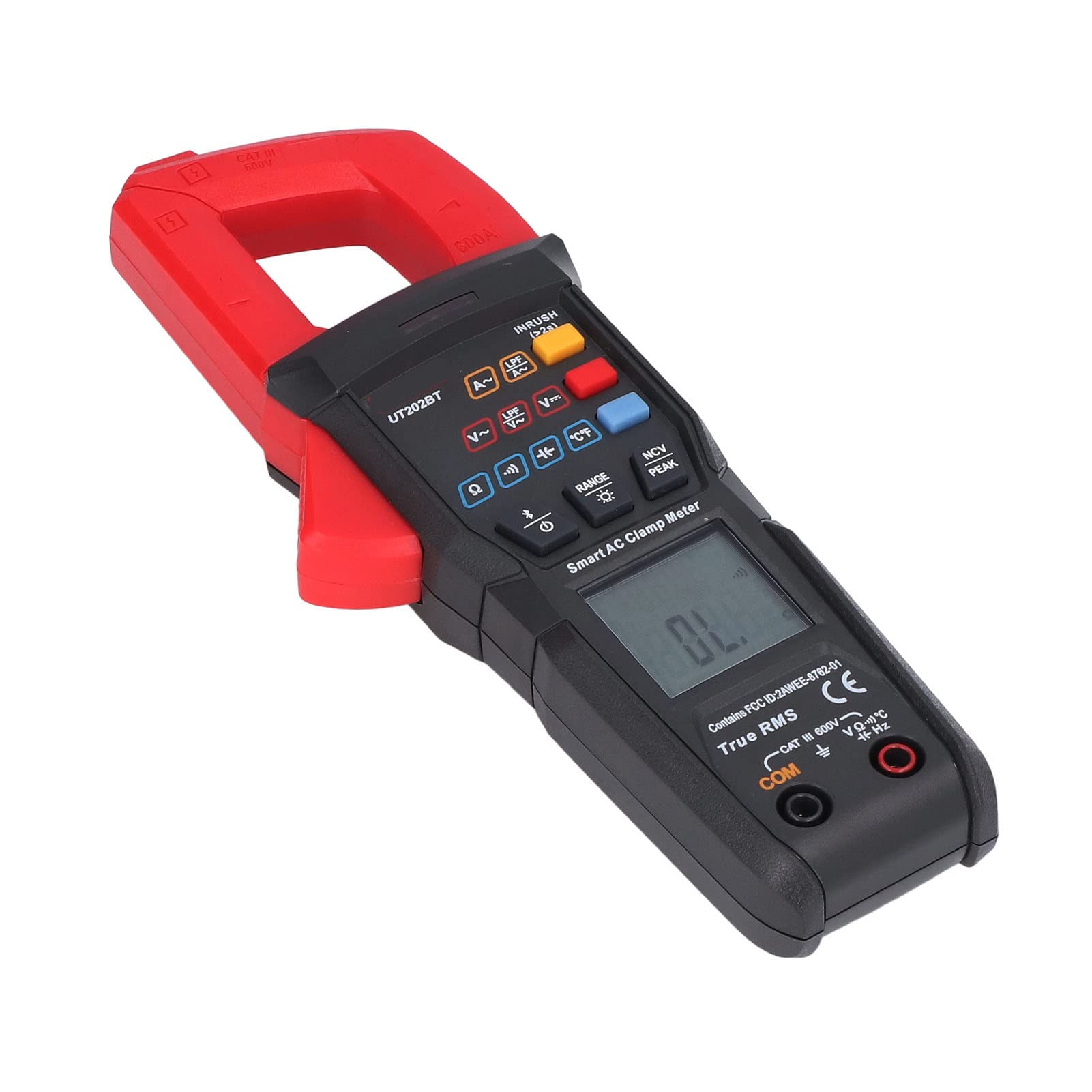 Pince Multimètre Numérique, Multimètre Bluetooth UT202BT avec Plage Automatique de Tension AC DC, Résistance, Fréquence, Température, Lampe de Poche et Rétroéclairage, pour la