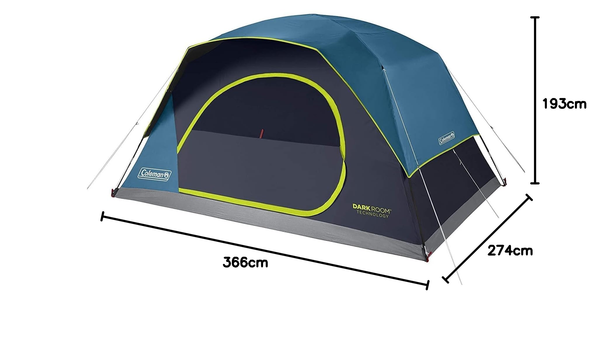 Coleman Camping Tent | Dark Room SkyDome 8 Person Tent with Pre-Attached Poles, L