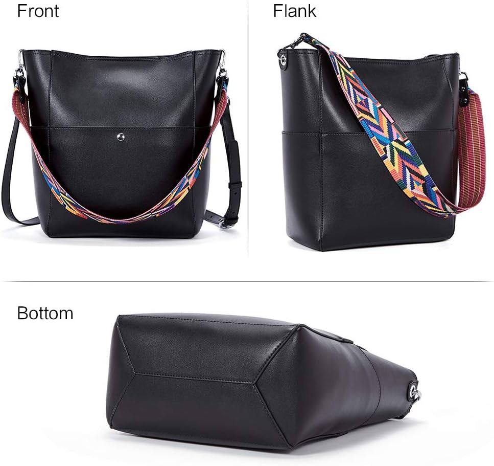 BROMEN Women Purses and Handbags Leather Hobo Bags Designer Shoulder Bucket Crossbody Purse - Image 4