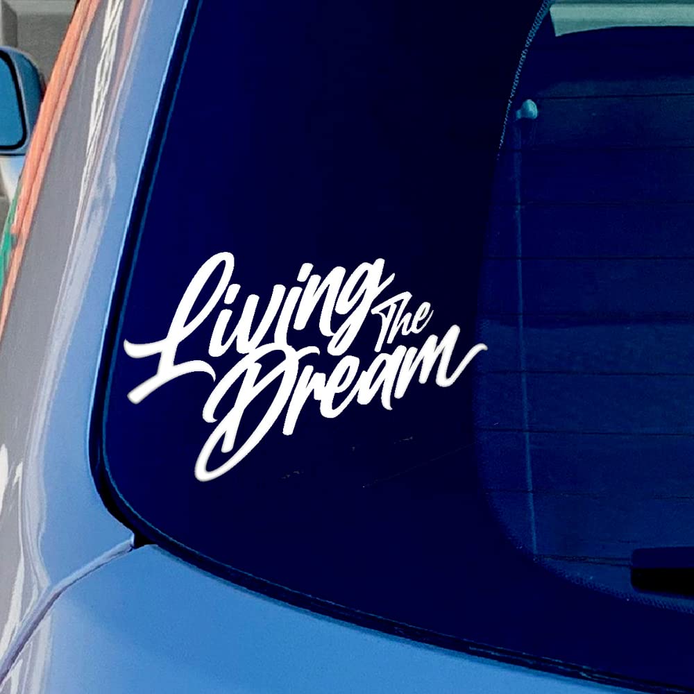 White Na Living Dream Funny Vinyl Sticker Decal For Car Truck Window Bumper 200Mm