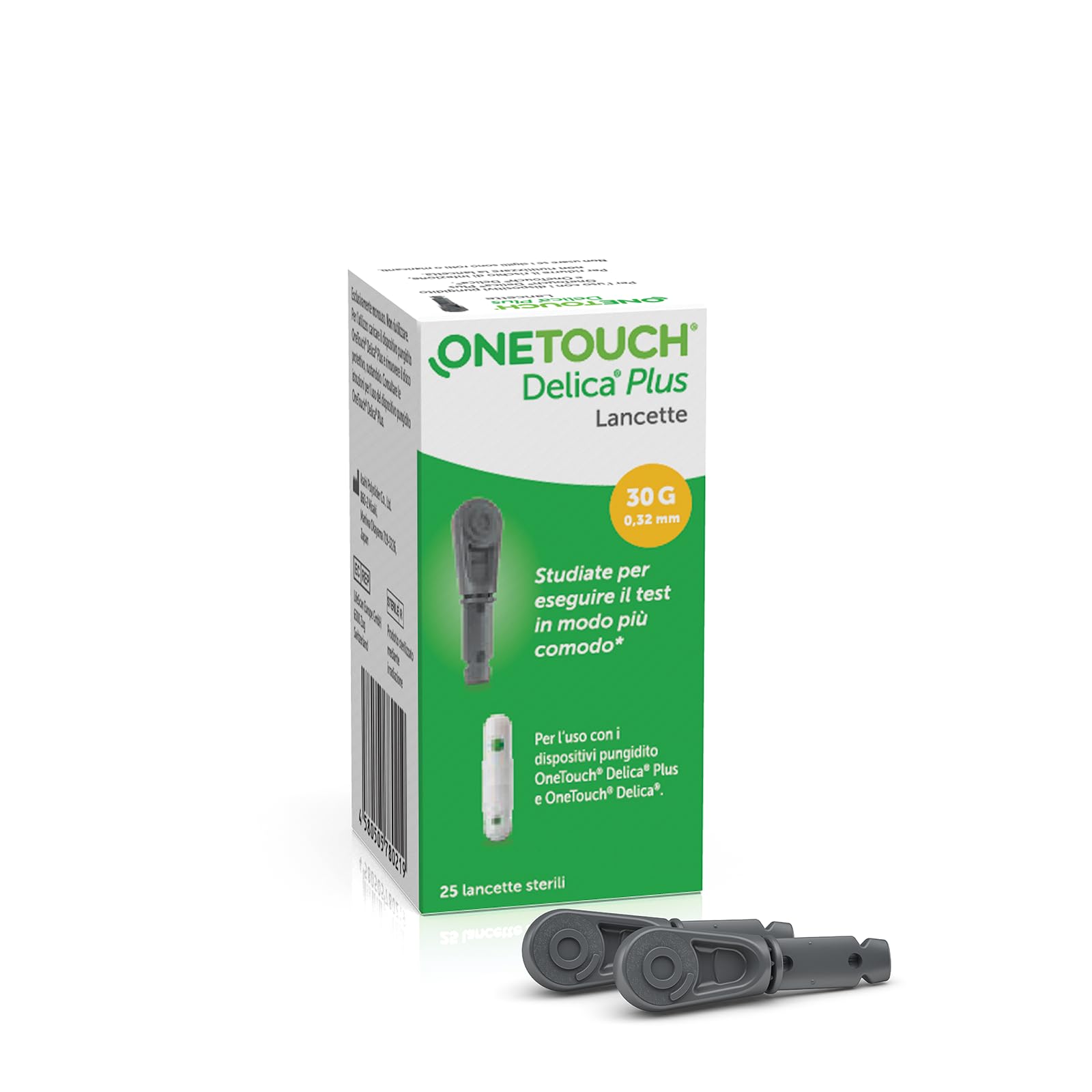 OneTouch® Delica® Plus lancette sterili per test glicemico per l’automonitoraggio della glicemia I 25 lancette sterili I Test glicemico a casa o in viaggio I 1 Confezione con 25 lancette sterili