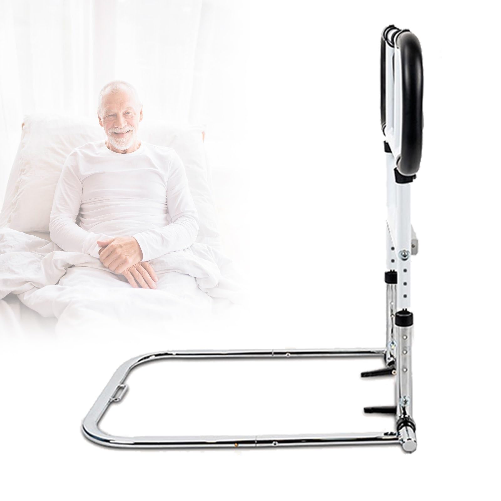 Barandilla De Cama Plegable,Barandillas De Cama For Adultos Mayores,Barandilla De Seguridad De Cama Portátil For Ancianos, Manija De Asistencia De Seguridad Junto A La Cama,Barandilla