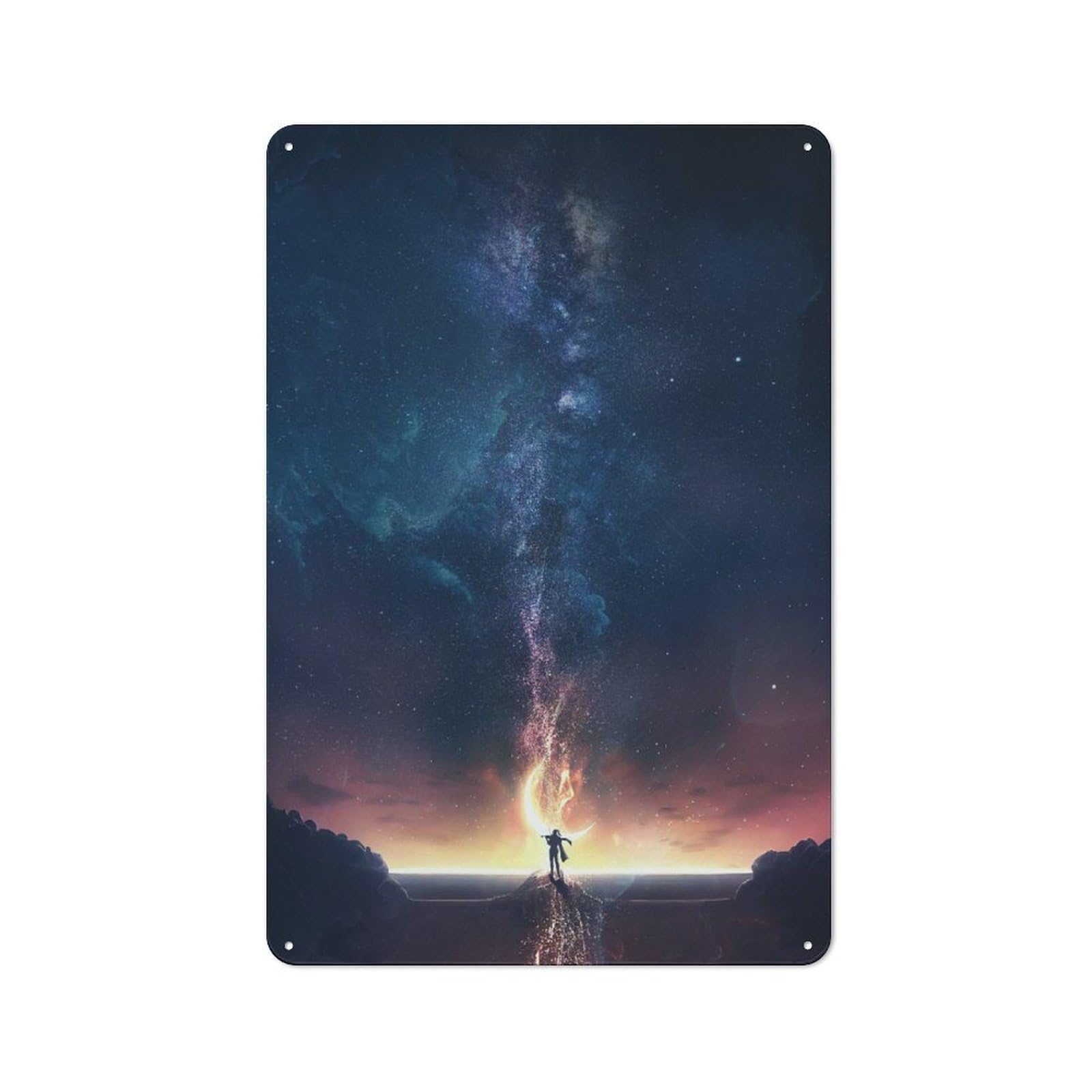 Epic Sunset Violinist Metal Wall Plaque 30x20cm, Simple Retro Studio Wall Plaque for Office, Study, Studio Or Hallway