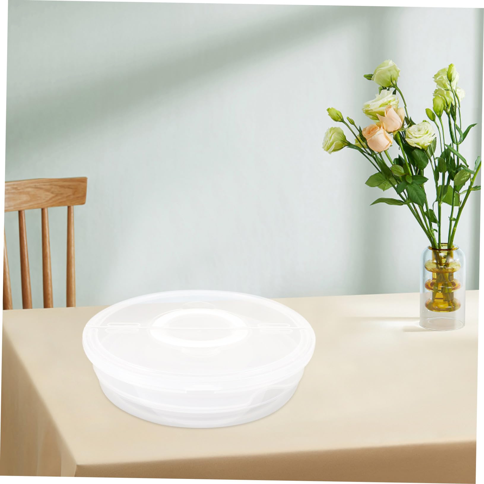 DOITOOL Recipientes para Almacenar Alimentos con Tapa Transparente 2 Piezas, Contenedores de Comida con Asas, Aptos para Pizza, Tartas y Pasteles, Ideales para Nevera y Transporte Seguro