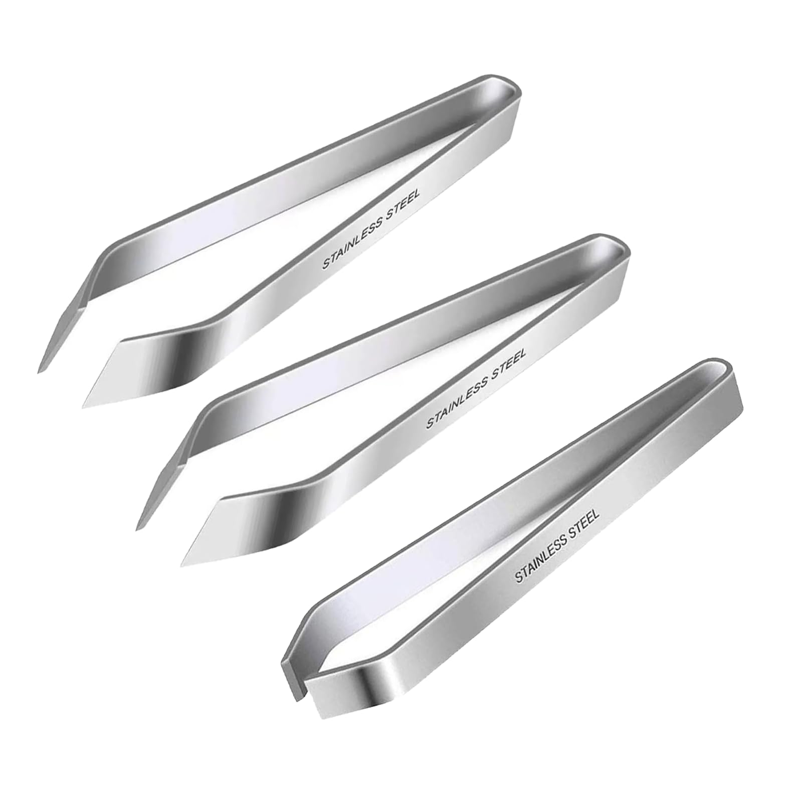 Fish Bone Tweezers Set, Professional Stainless Steel Flat and Slant Pliers Remover Set for Cooking Kitchen Salmon Trout, 2 Styles ﻿