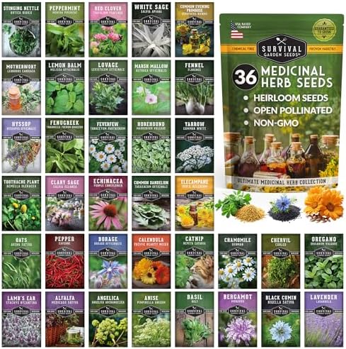 Ultimate Medicinal Herb Seeds Variety Pack – 36 Heirloom Non-GMO ...