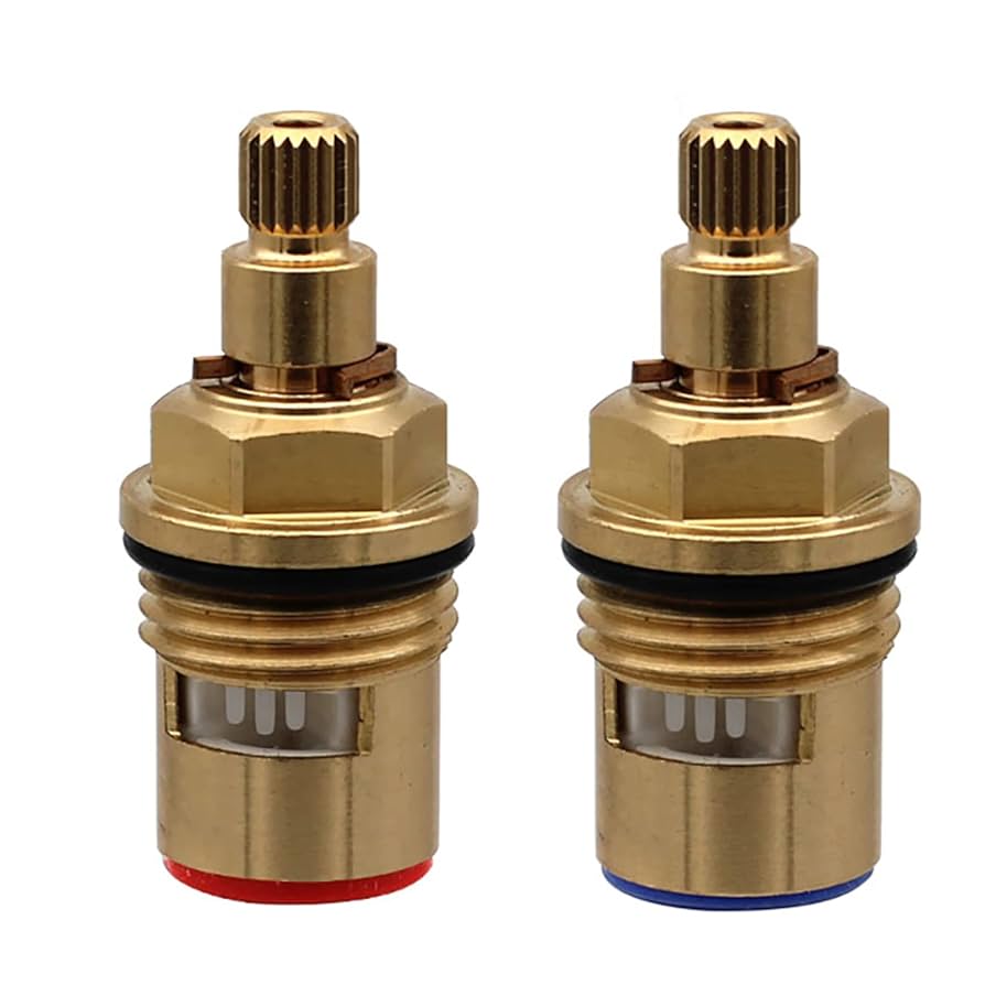 2 Sets Quarter Turn Tap Valves Cartridges With Metal Lever Heads Universal 1 2 Replacement Tap