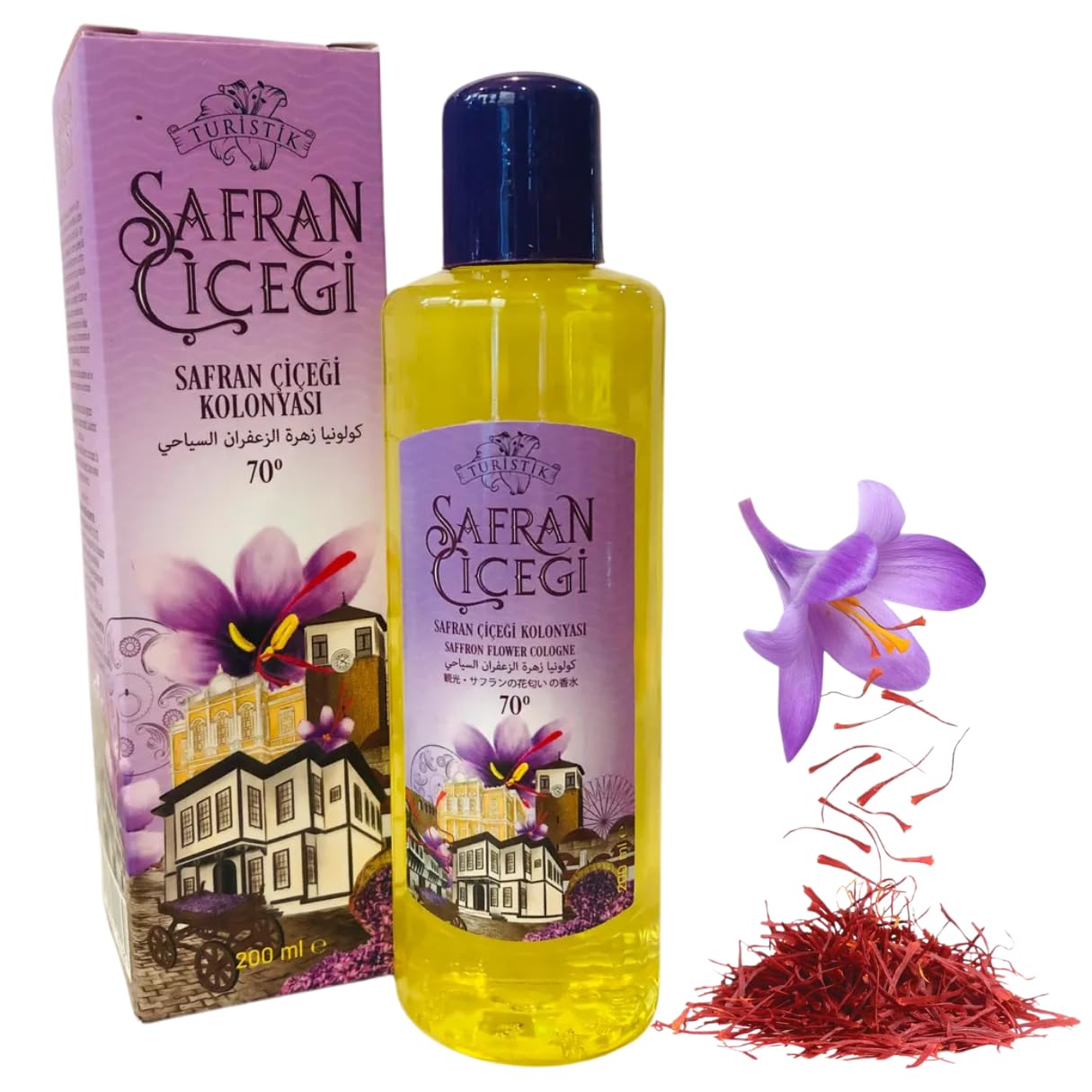 Touristic Saffron Flower Classic Saffron Cologne Touristic Saffron Cicegi Classic Saffron Cologne 200 ml-6 76 fl oz Traditional
