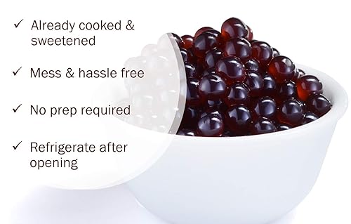 Miniatura 4 de BREXONIC Boba Pearls, Peach Popping Bursting Boba, perlas de tapioca para té de burbujas (melocotón, 1 libra, 1 paquete)