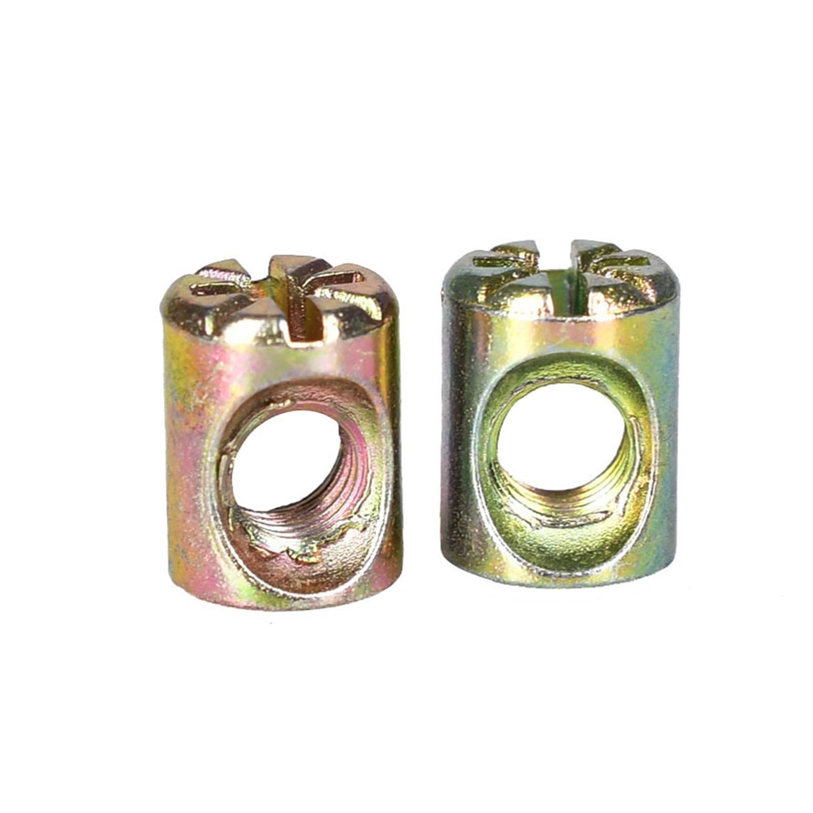 Dado a barilotto, Dadi con inserto incorporato for mobili in ferro M6 Zine, perni cilindrici, for sedie in legno, for martelli scanalati, Si(M6 (5Pcs),10mm)