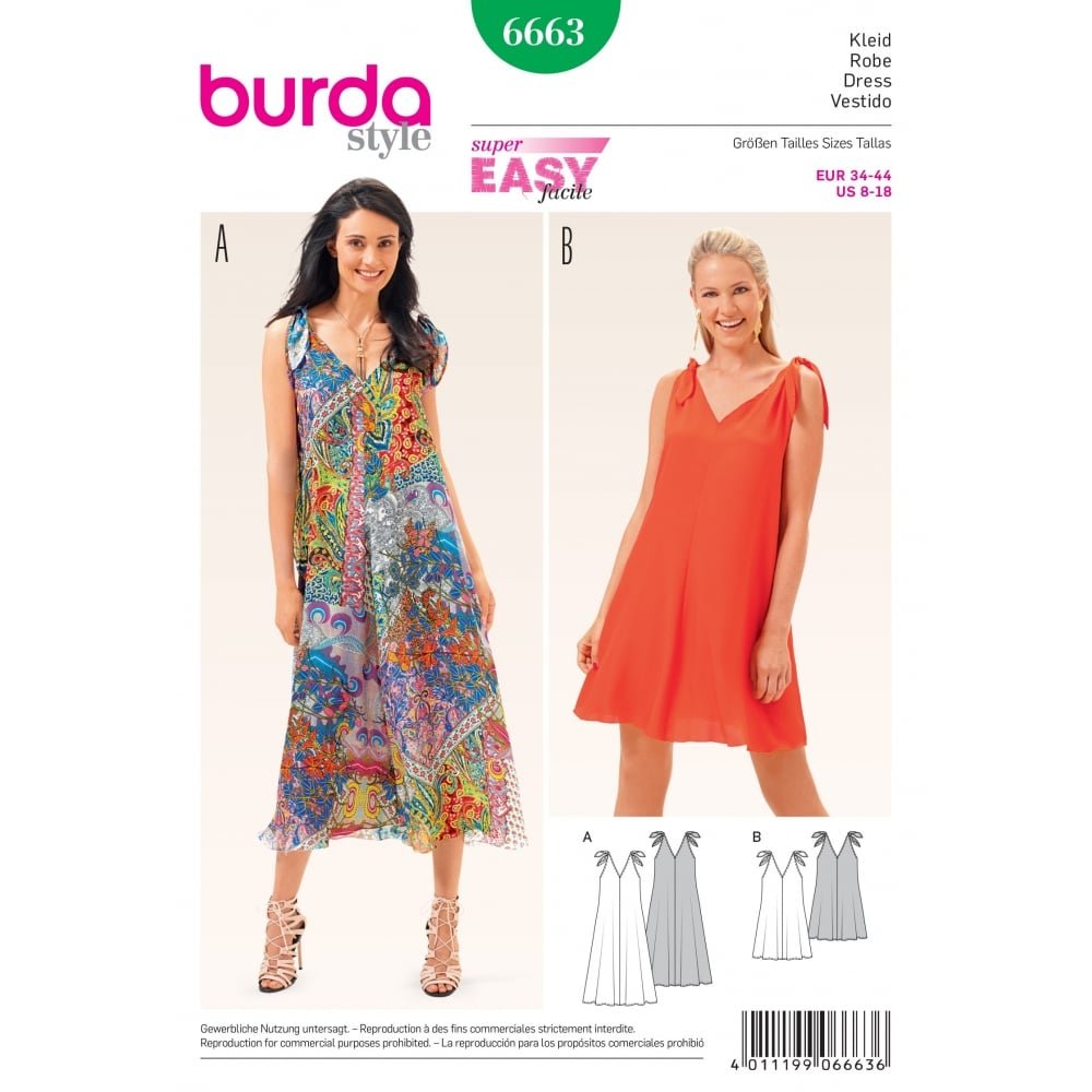 Burda Style Sewing Pattern B6663 Misses' Dress