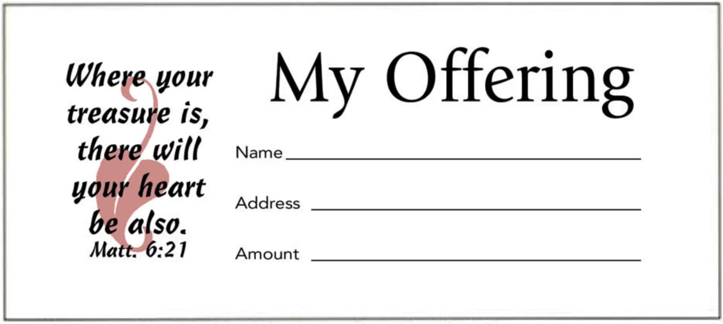 My Offering Bill Size Envelope, 100 Count