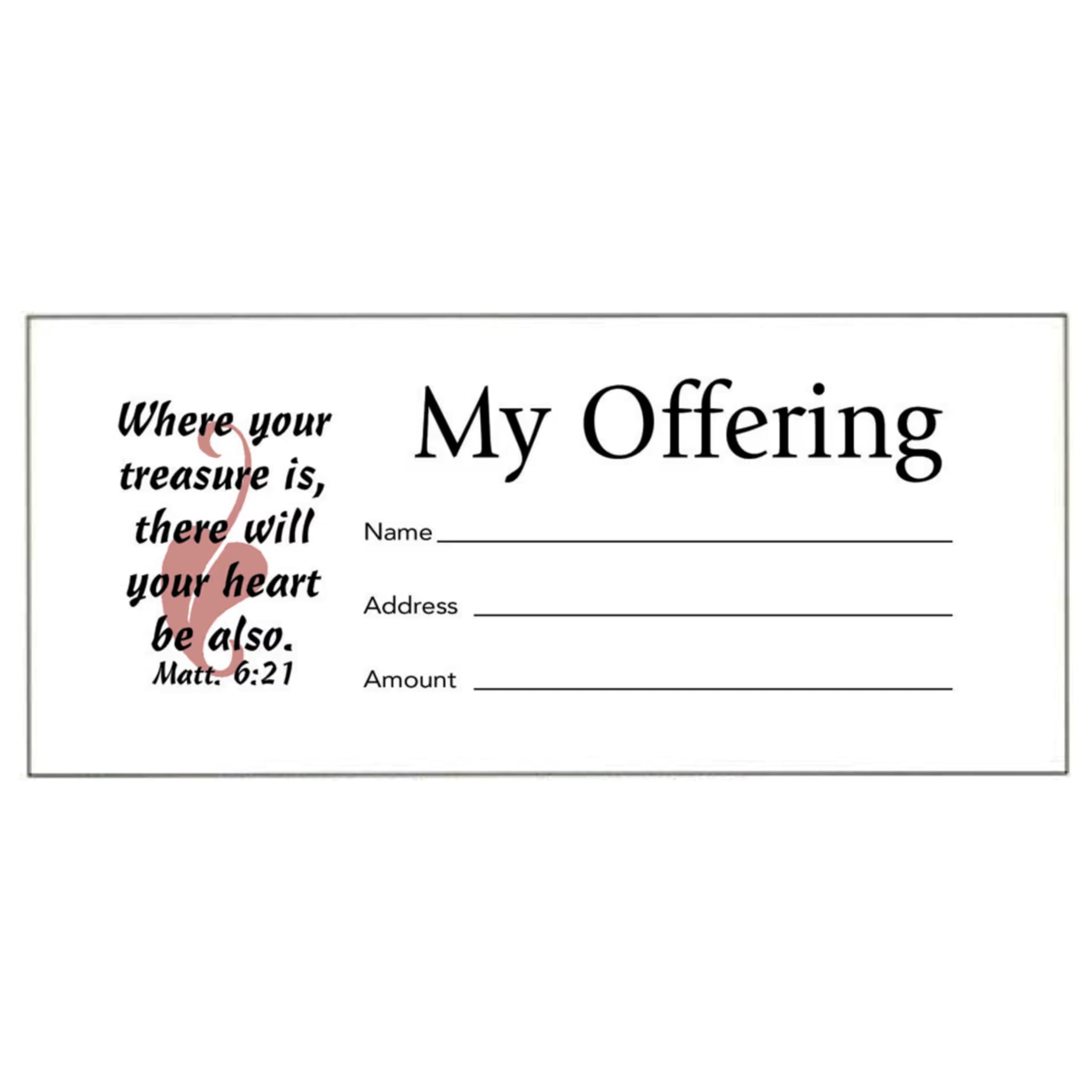 Broadman Church Supplies My Offering Bill Size Envelope, 100 Count