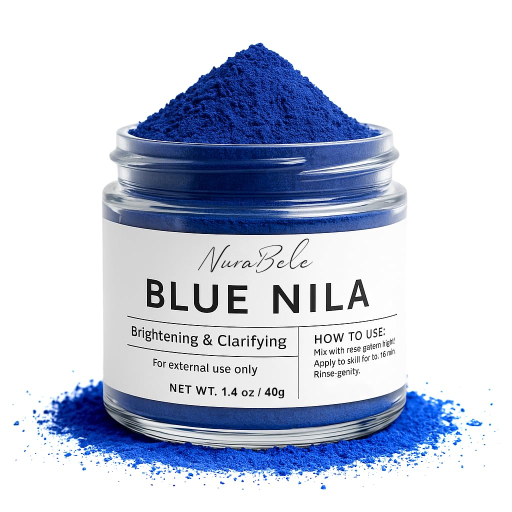 Authentic Moroccan Nila Powder - 40g of Pure Blue Nila Powder - Natural Skin Brightening for Face, Body & Hair